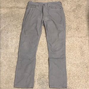 Levi's 511 Mens Slim Fit Corduroy Pants Gray 34x32
